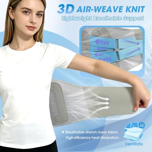 Back Support Belt, Adjustable Lower Back Brace,2XL | 5 Removable XX-Large Blue