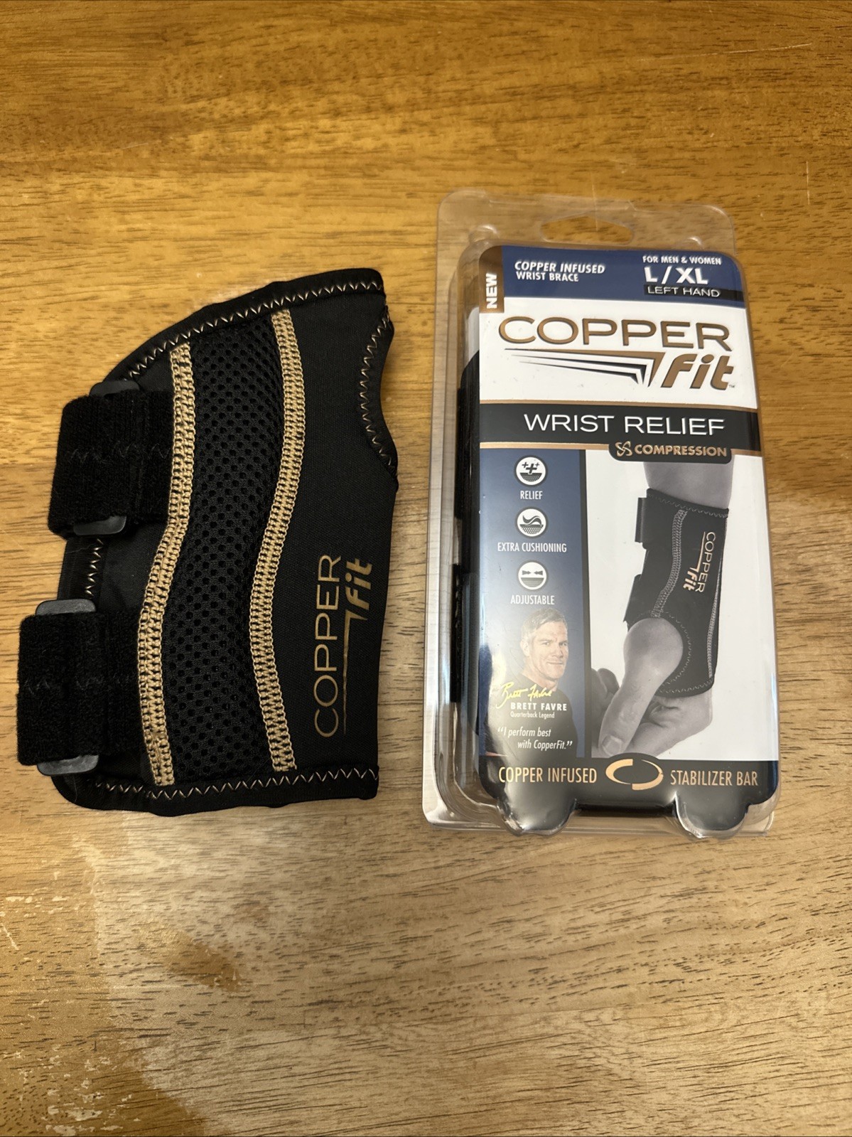 COPPER FIT Men Women LEFT HAND Wrist Relief COPPER INFUSED Compress Brace L/XL