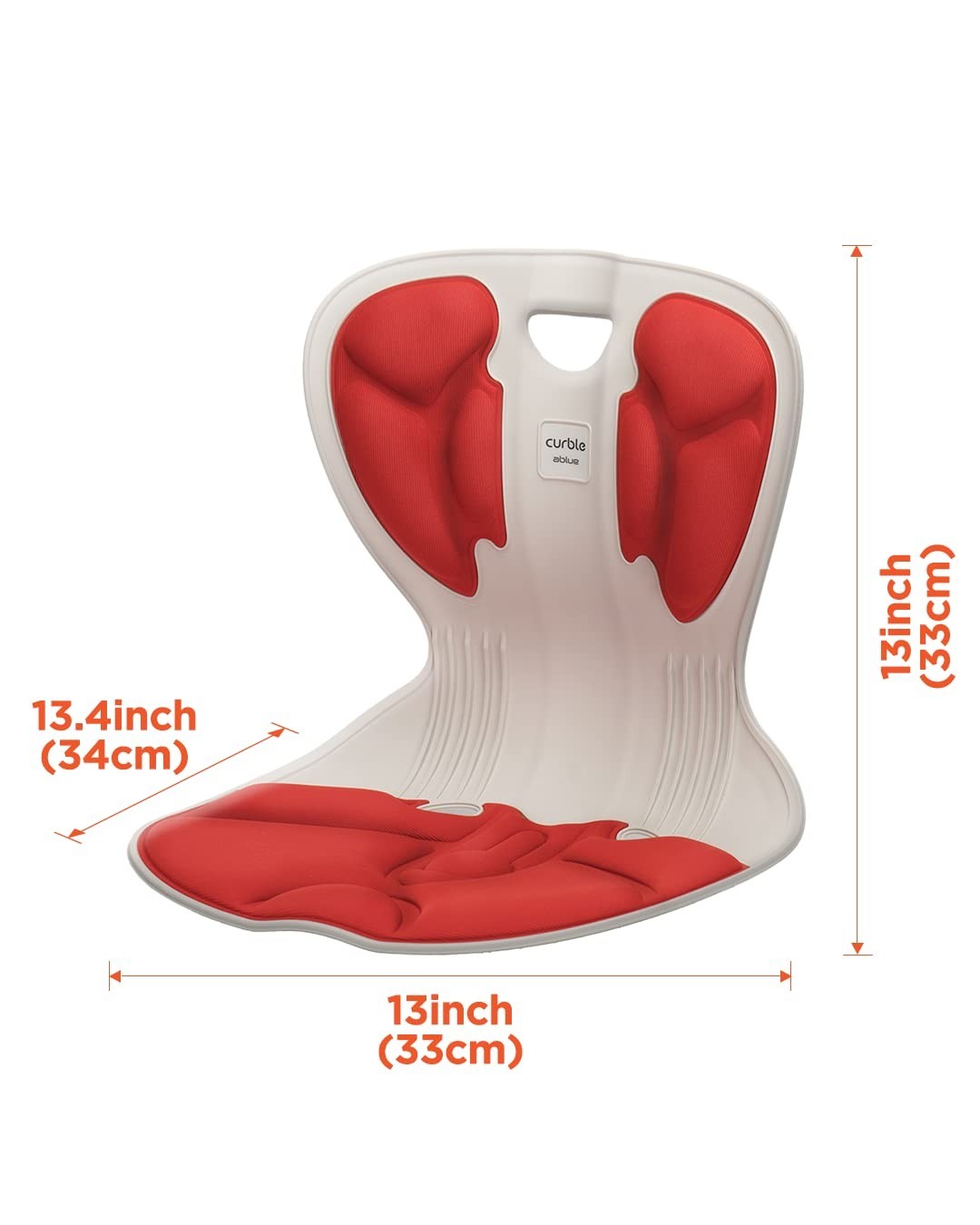 Ergonomic Back Support Posture Corrector for Kids, Flexible Chair Cushion – Red
