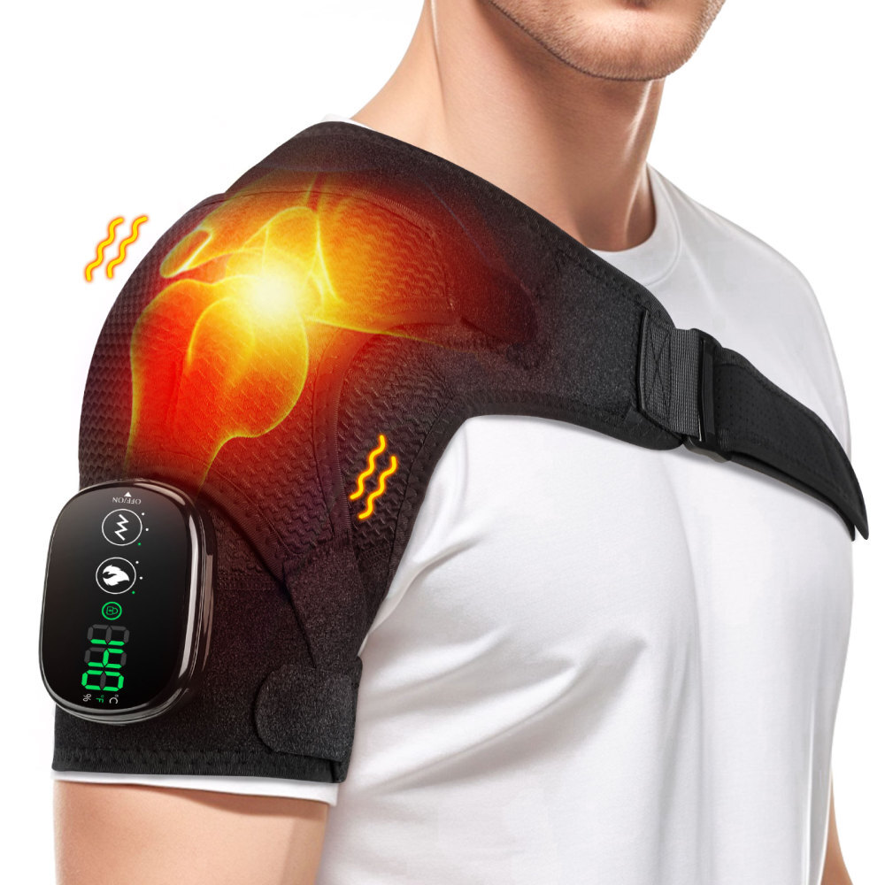 Electric Heated Shoulder Brace Massager Rotator Cuff Support Compression Wrap US