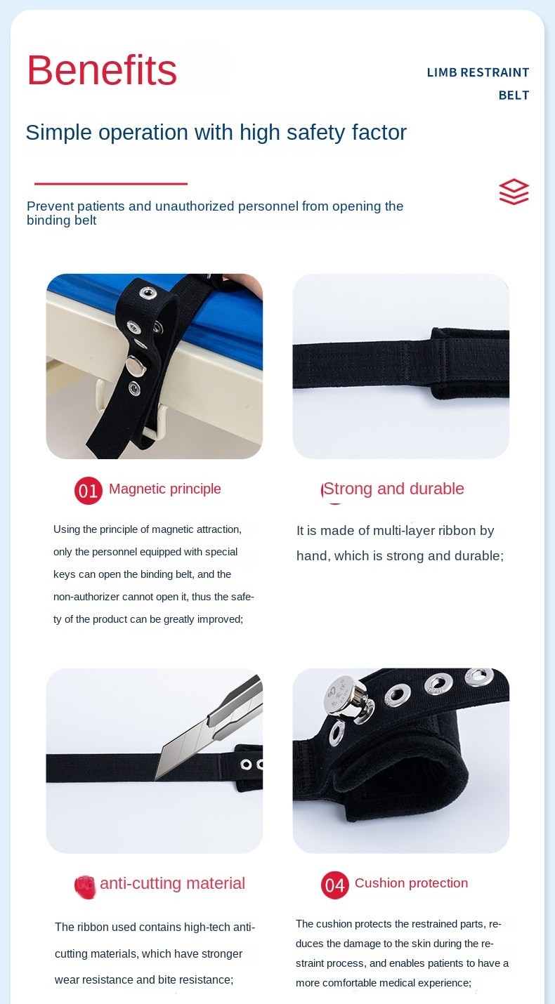 Ankles Feet Standing Magnetic Restraint Belt For Psychiatric Pension Health