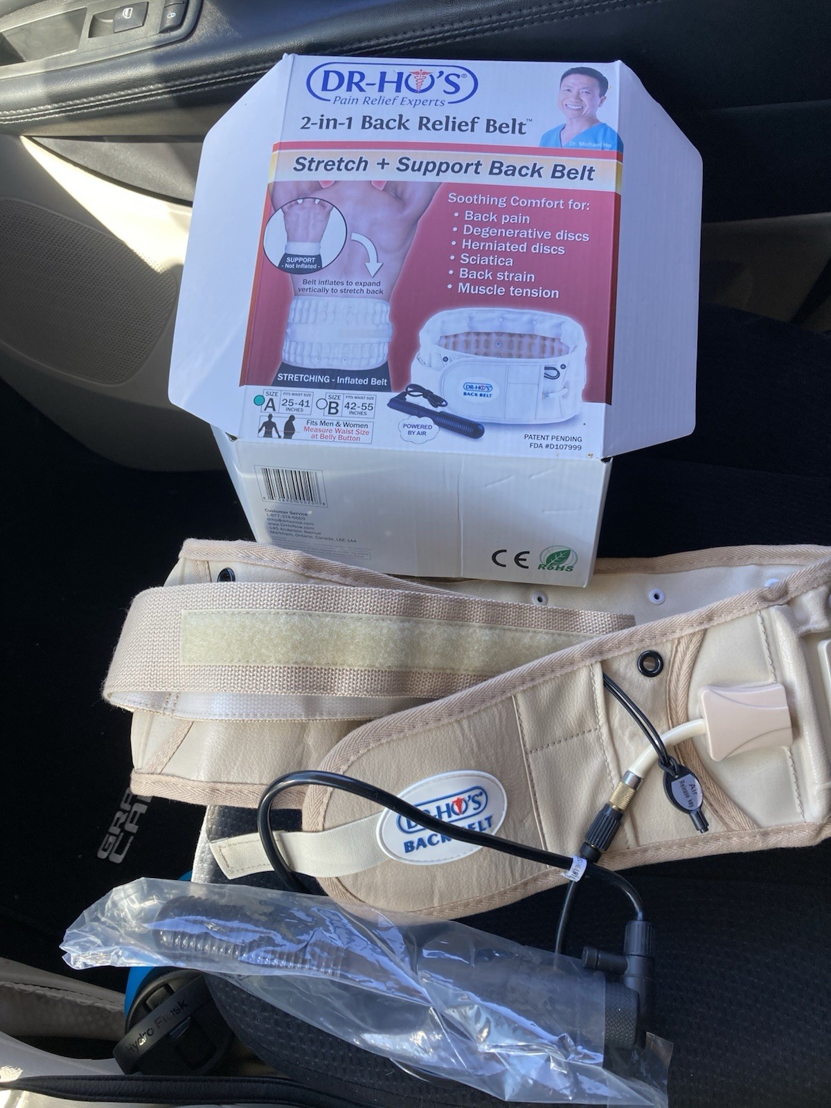 DR-HOS 2-in-1 Back Relief Decompression Belt Size A 25-41 Inflatable Lumbar Pump