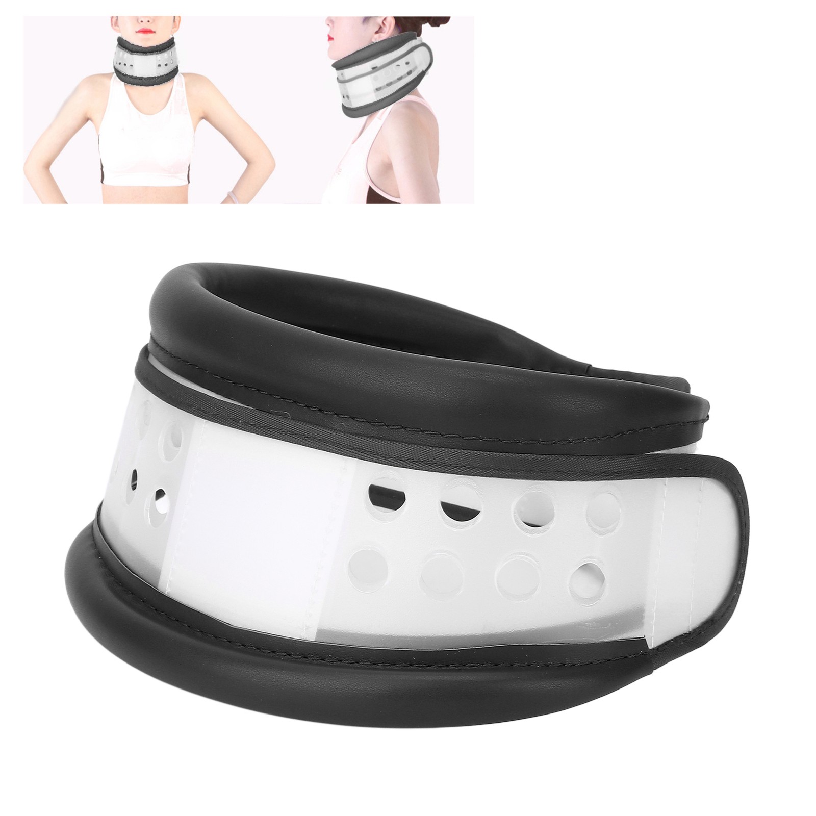 Black M Cervical Collar Height Adjustable Breathable Cervical Spine Fixation WT