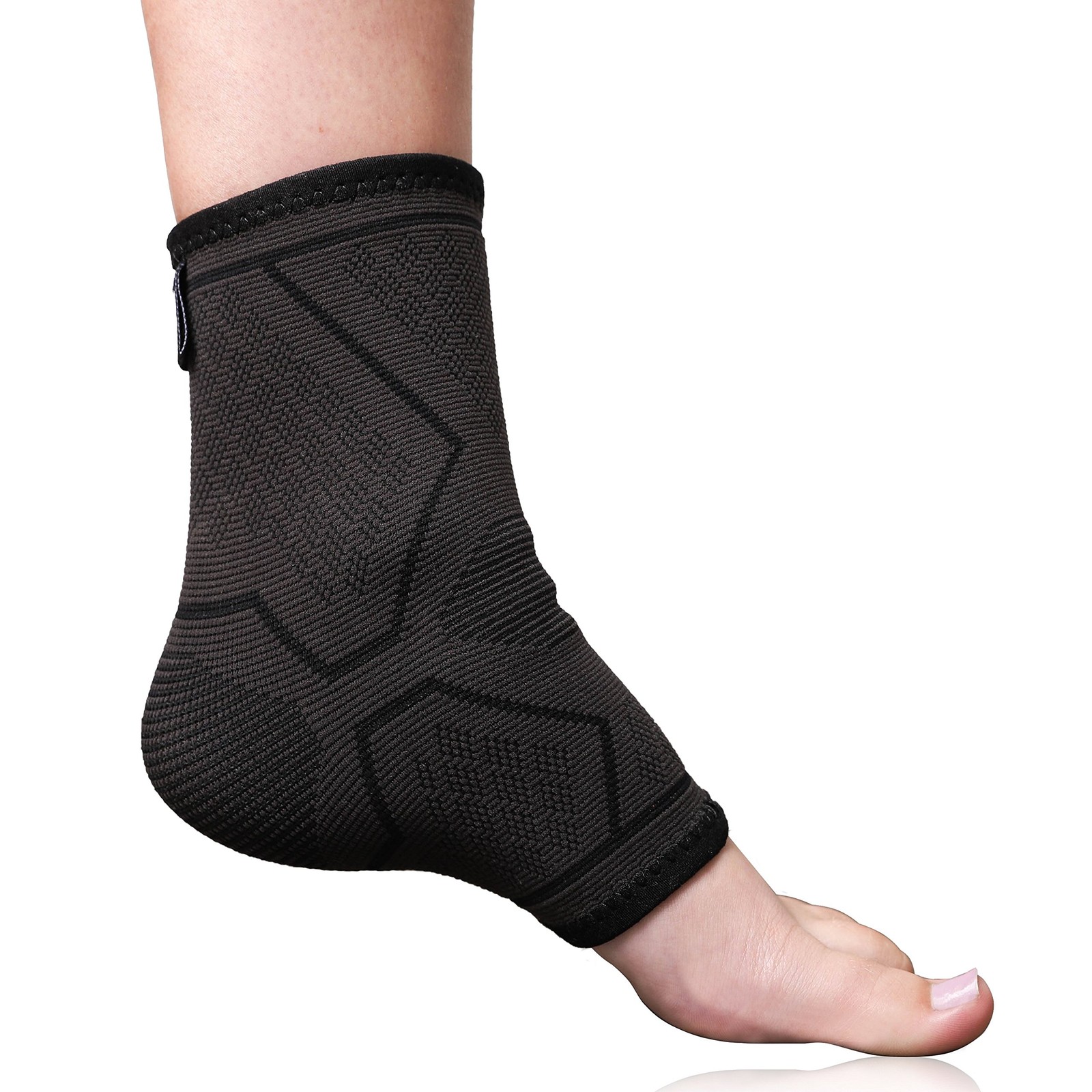 Fit Active Sports Ankle Compression Sleeve For Women & Men Large, Black