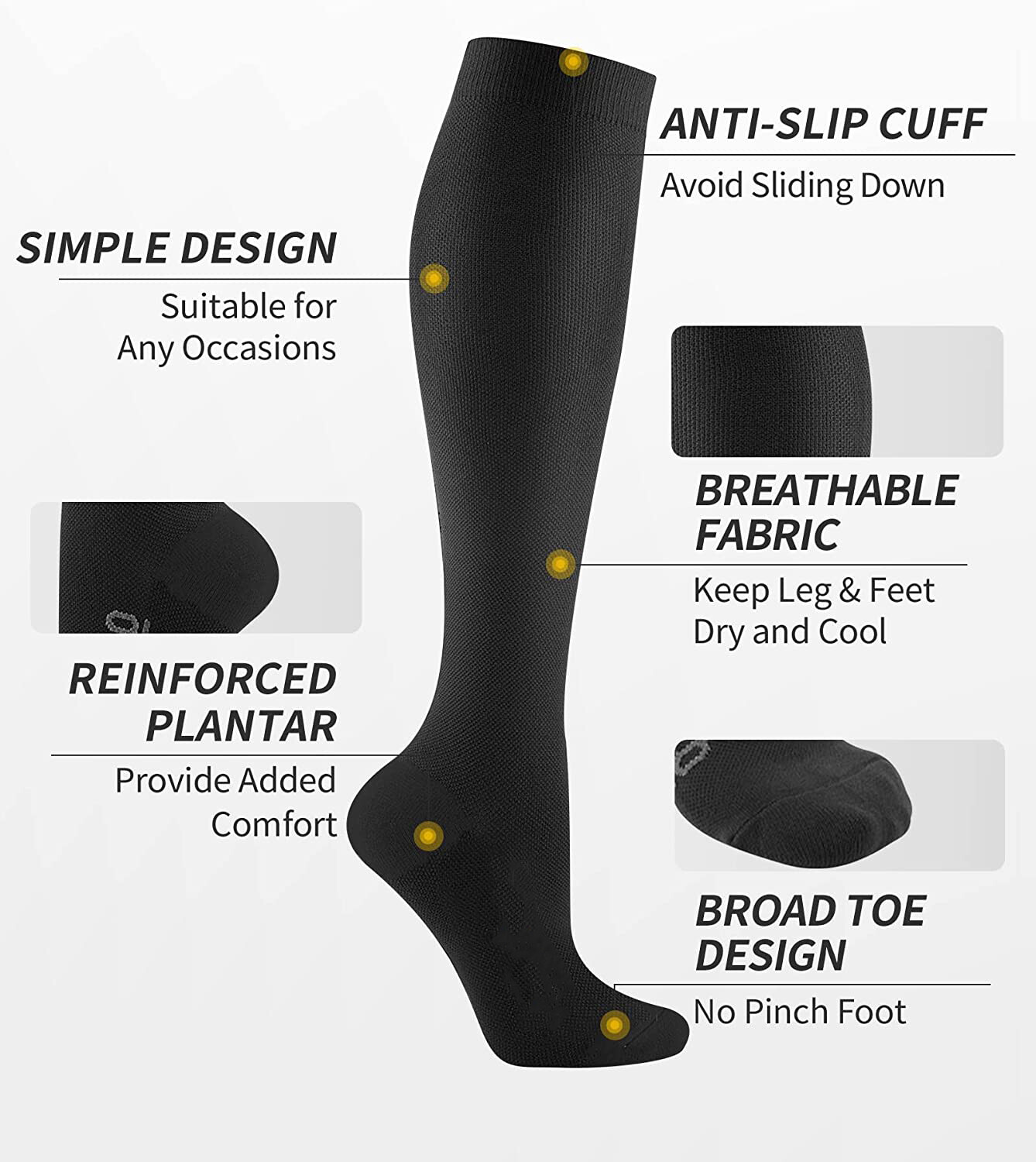 Compression socks 15-20 mm mercury support compression calf men’s women’s S ~ XL