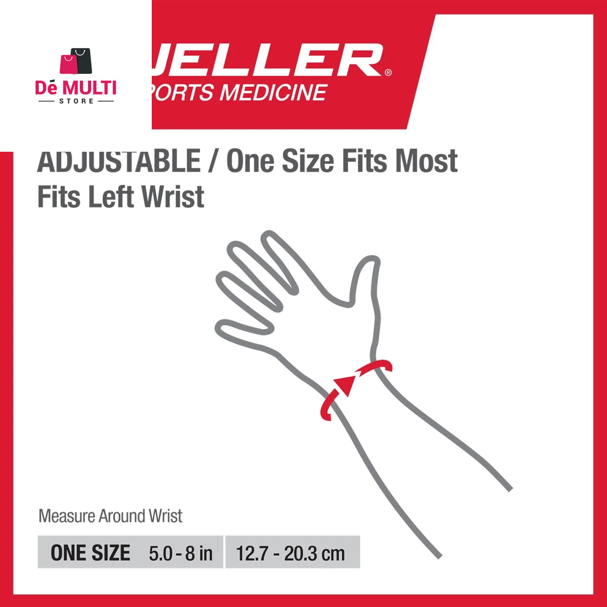 Mueller Green Fitted Wrist Brace, Left Hand, Unisex, One Size Fits Most, Black