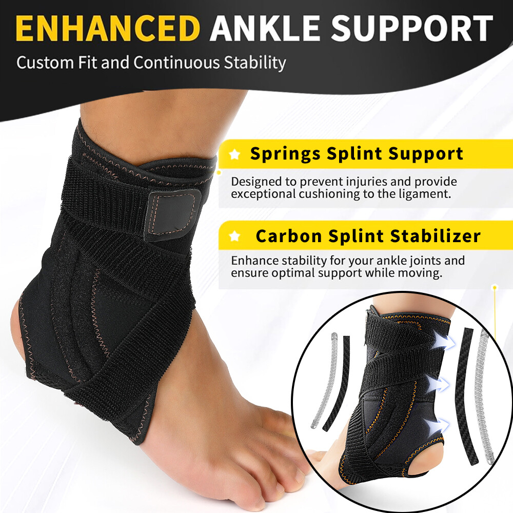 Ankle Brace Metal Support Compression Strap Plantar Fasciitis Pain Relief Sport