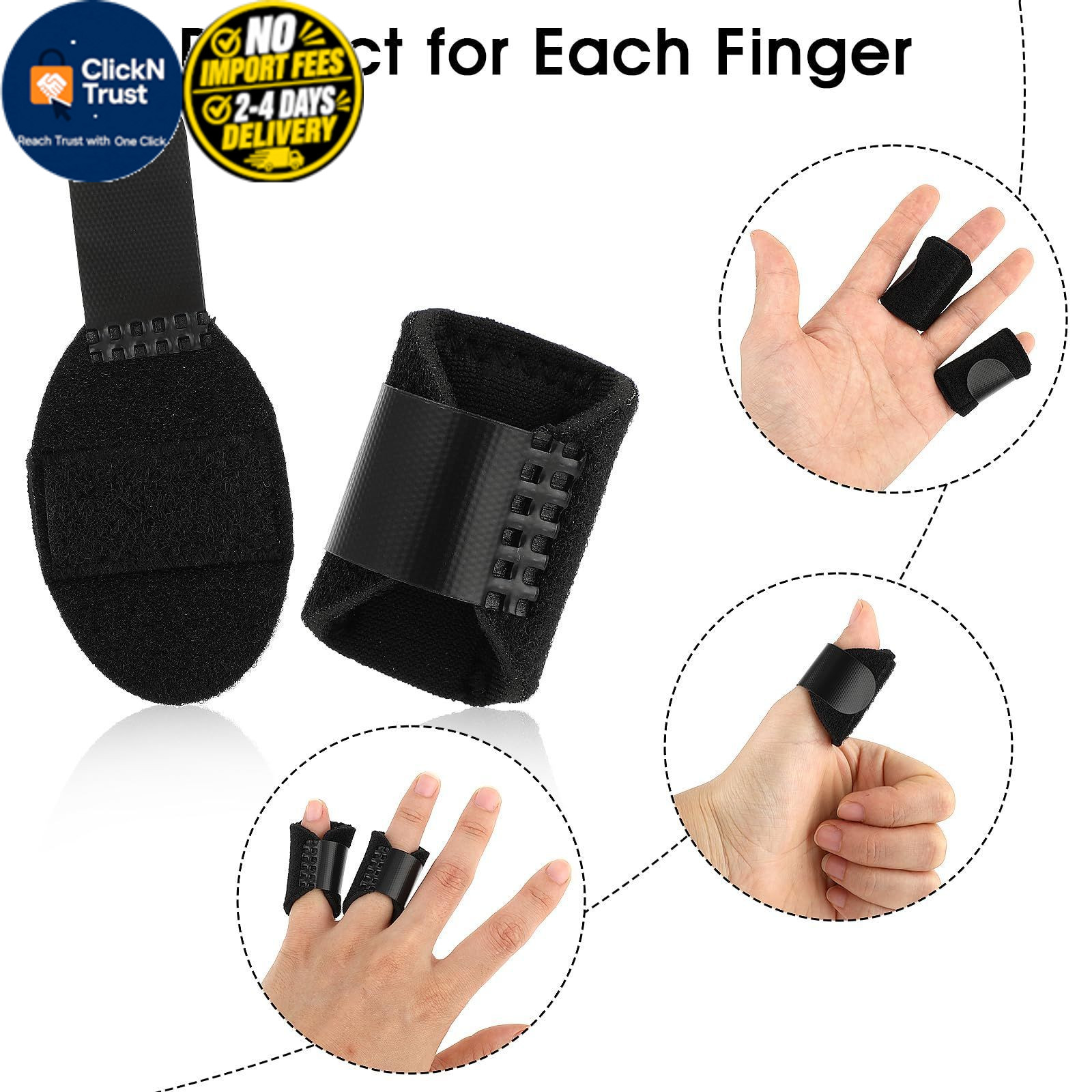 DIVINA VITAE 5PCS Trigger Finger Splints, Thumb Brace One Size, Black
