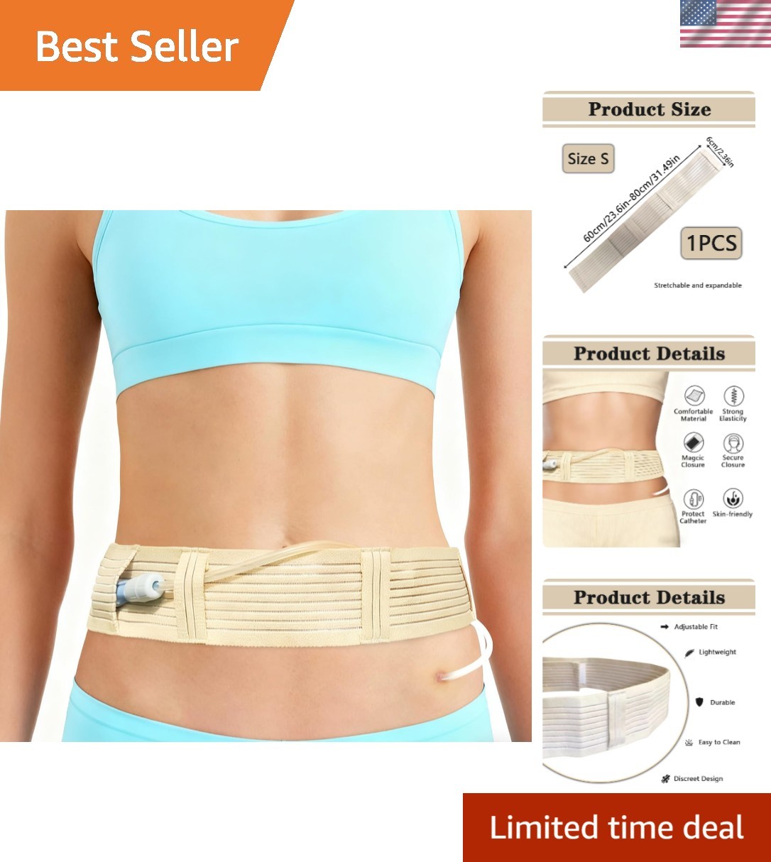 PD Belt Peritoneal Dialysis Catheter Holder Comfortable Protector with Slits Pou