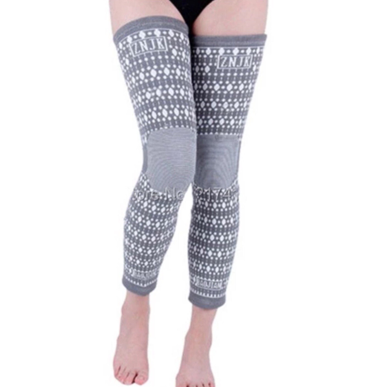 Magnetic Therapy Long Leg Support Brace Arthritis Socks Tourmaline Knee Wrap 1pc