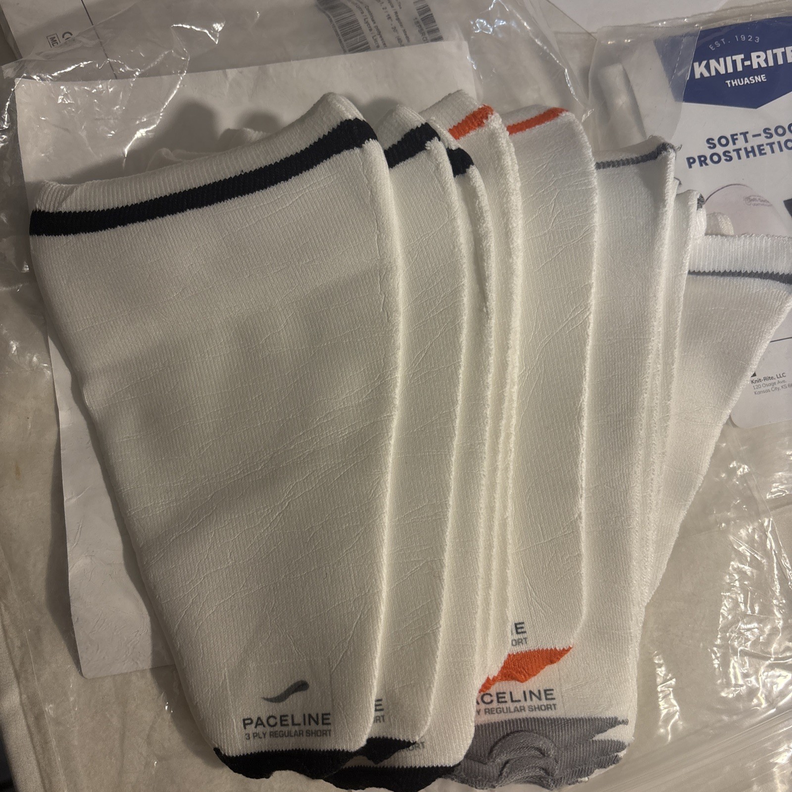 Leg Prosthetic Sock 12 Pack Regular Short With hole Combo One, Too, And 3 Ply