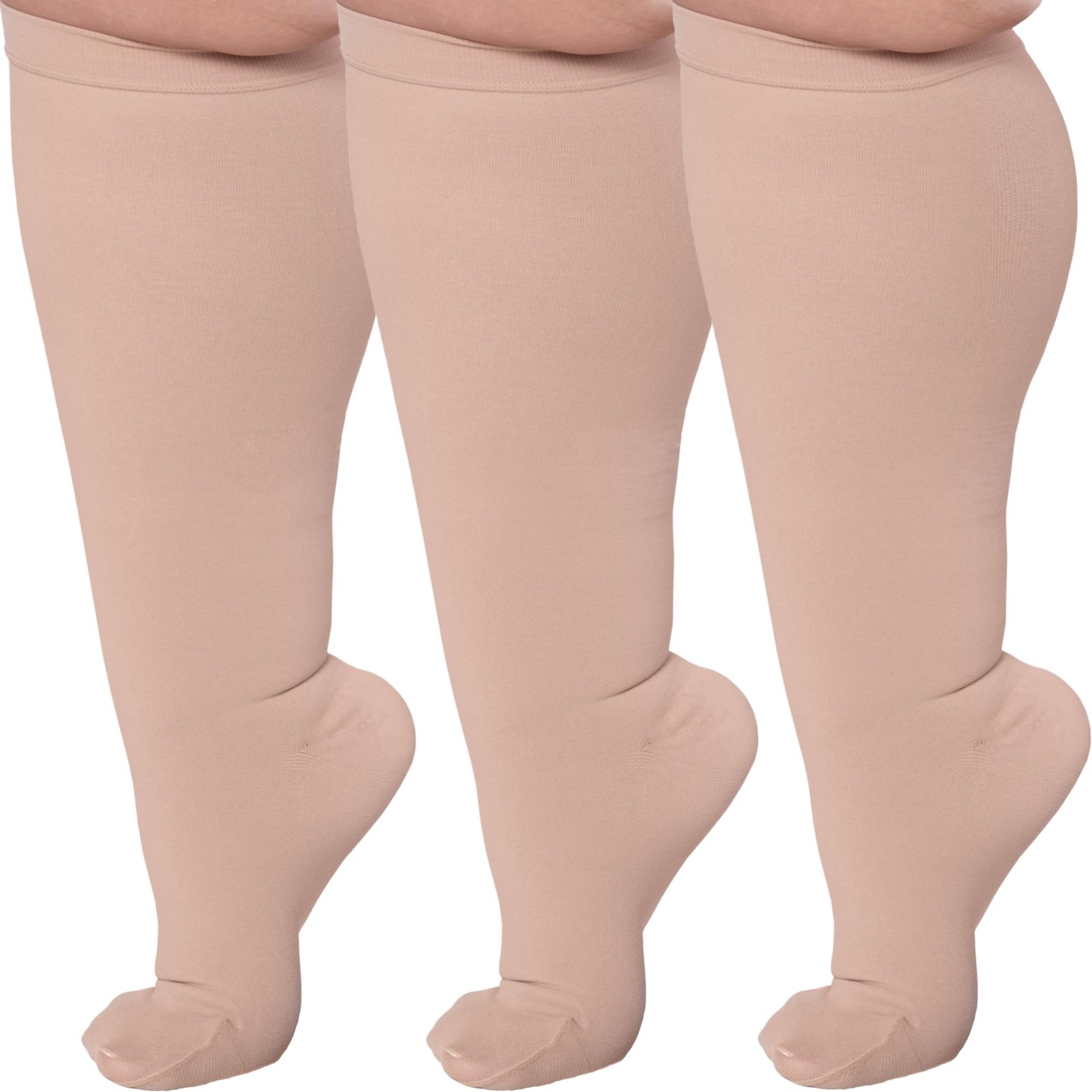 (3 Pairs) Compression Socks for and Men 15-20mmHg – Knee High for Varicose Ve…