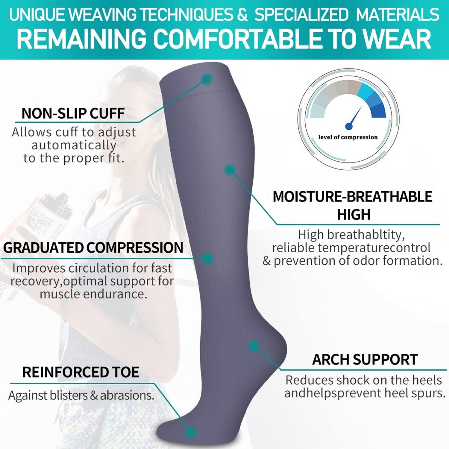 COOLOVER Copper Compression Socks for Women and Men(6 Pairs)-Best Support for…