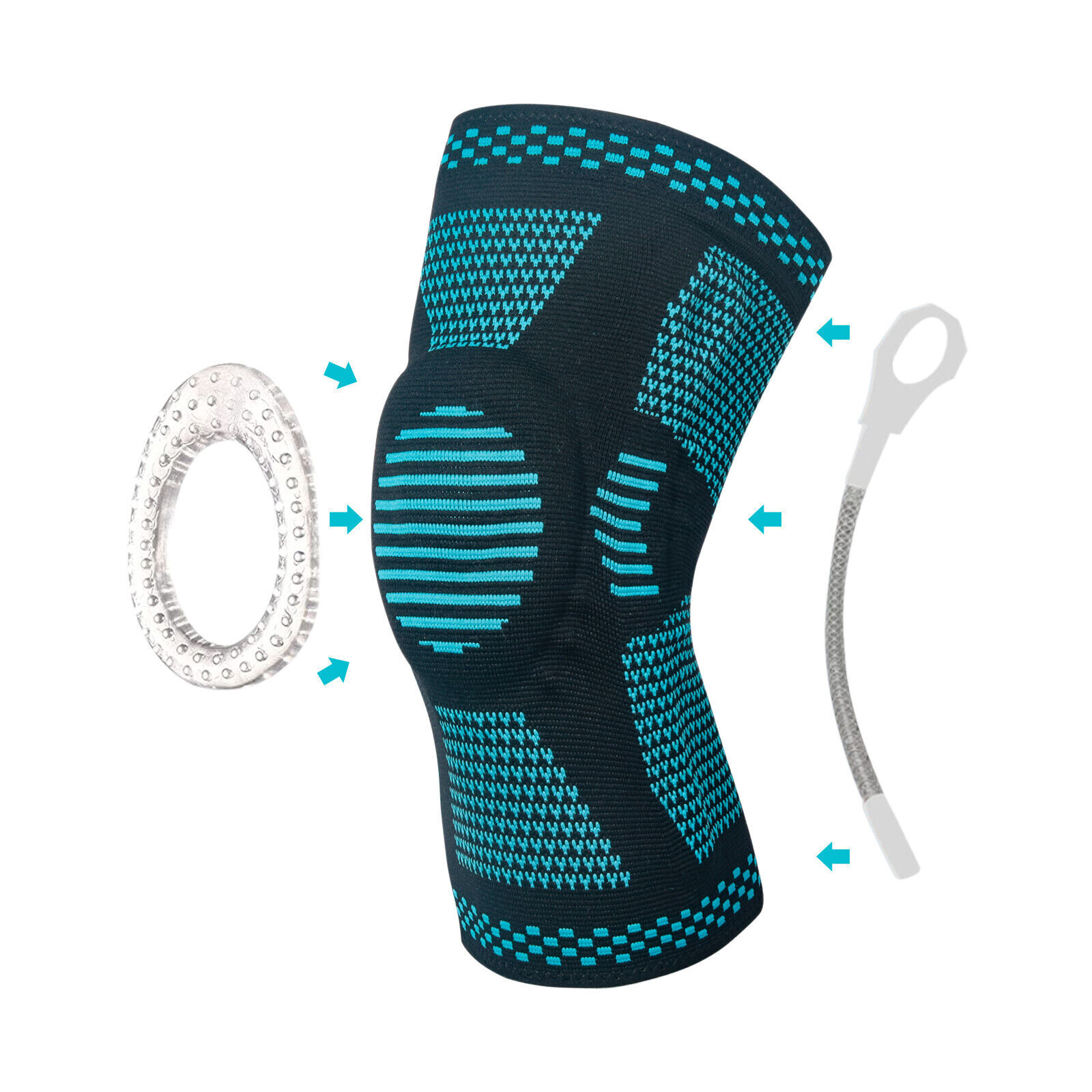 Knee Sleeve Compression Brace Support Sport Joint Pain Arthritis Relief with Gel