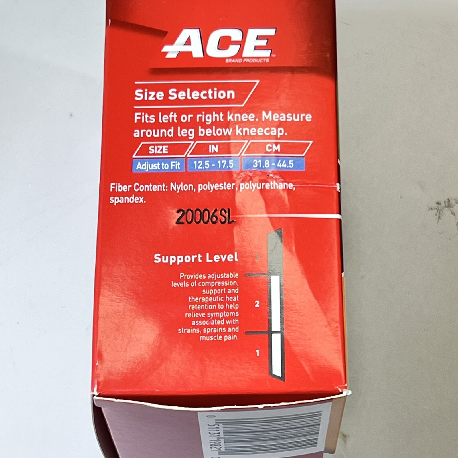 1 ACE Knee Strap 207359 OS Adjustable Support Level 2 Left or Right injury arch