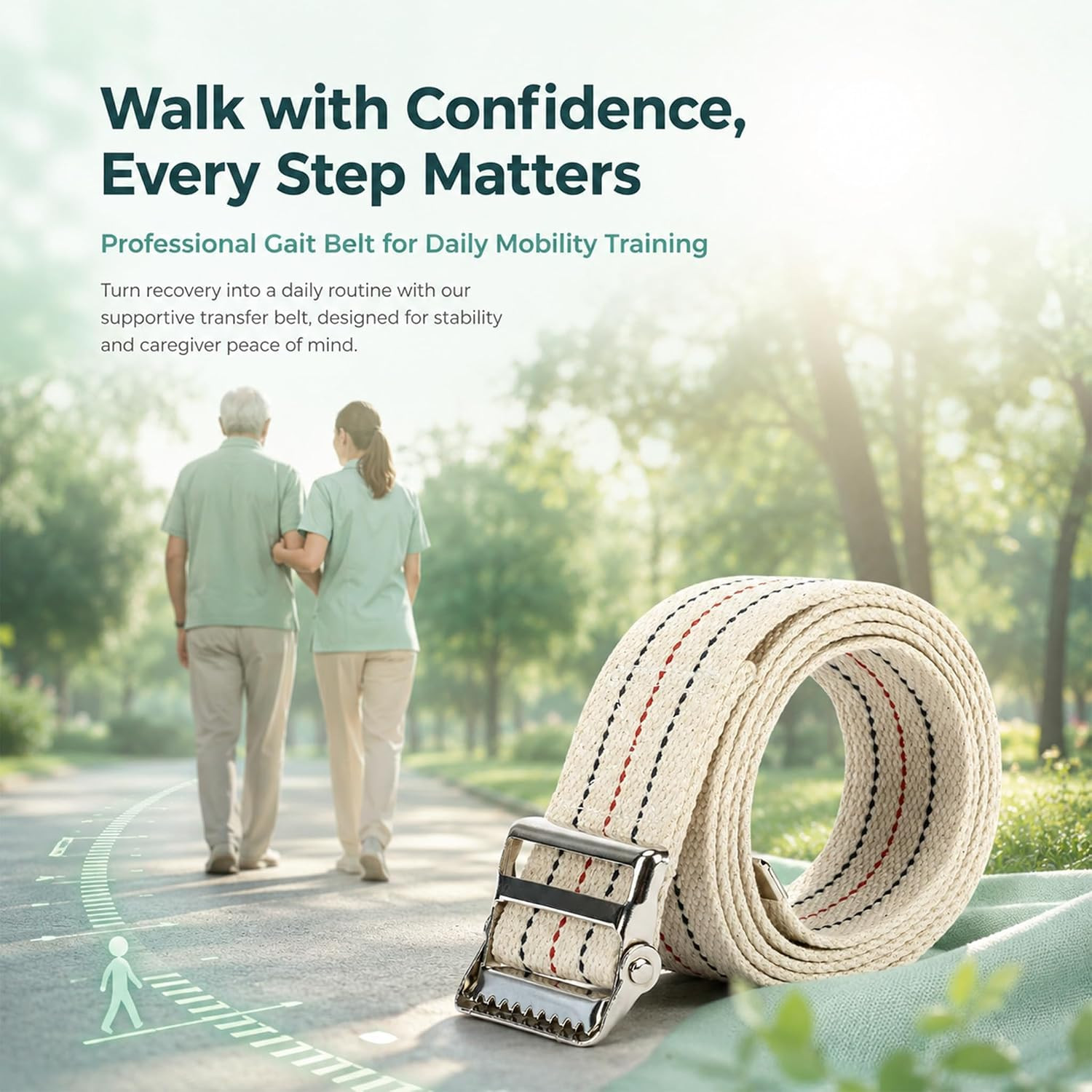 Gait Belts Transfer Belts for Seniors – Walking Gait Belts for Men with Metal Bu