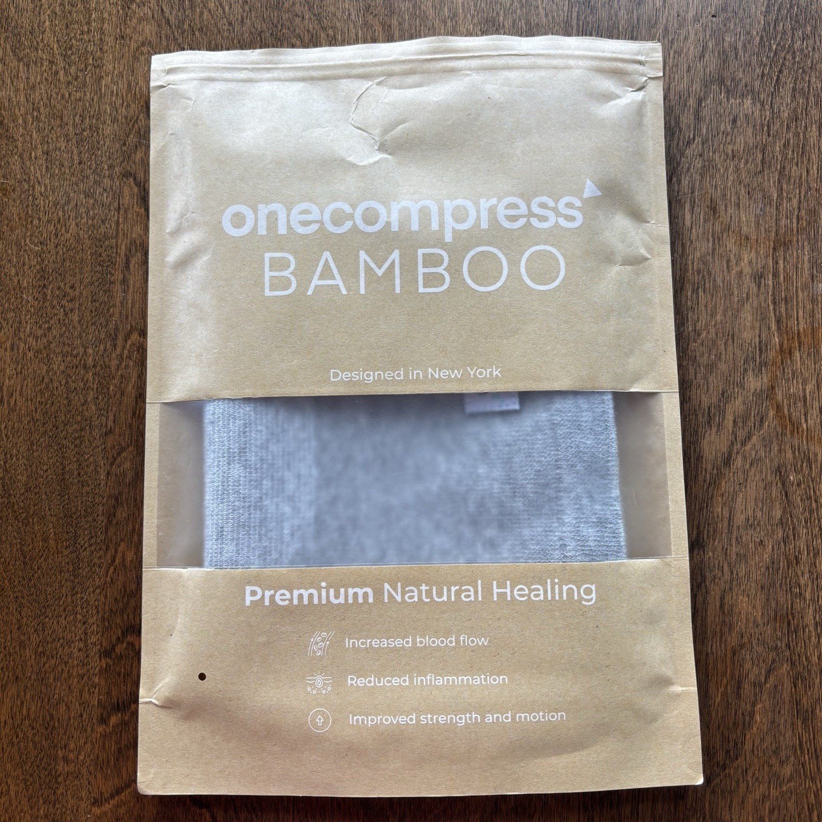 Onecompress Bamboo Knee Compression Sleeve Size 3XL Light Gray Open Box NEW