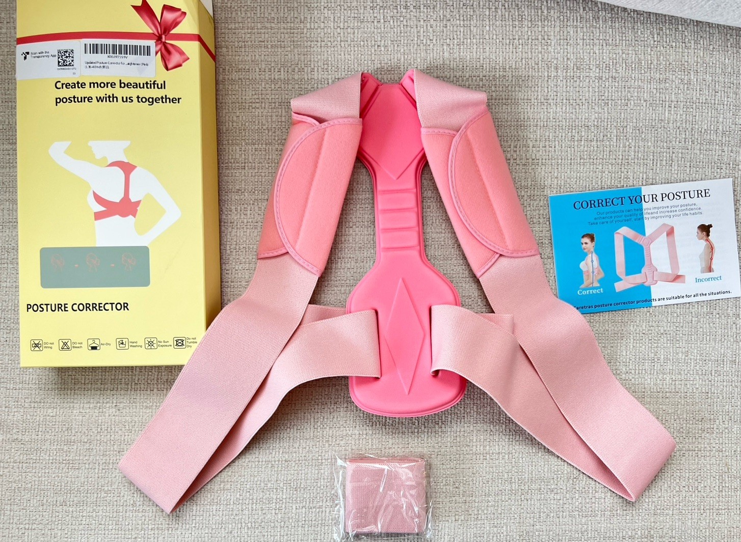 WNIEYO Upper Back Brace Updated Posture Corrector for Women Size M 31″-36″ Pink