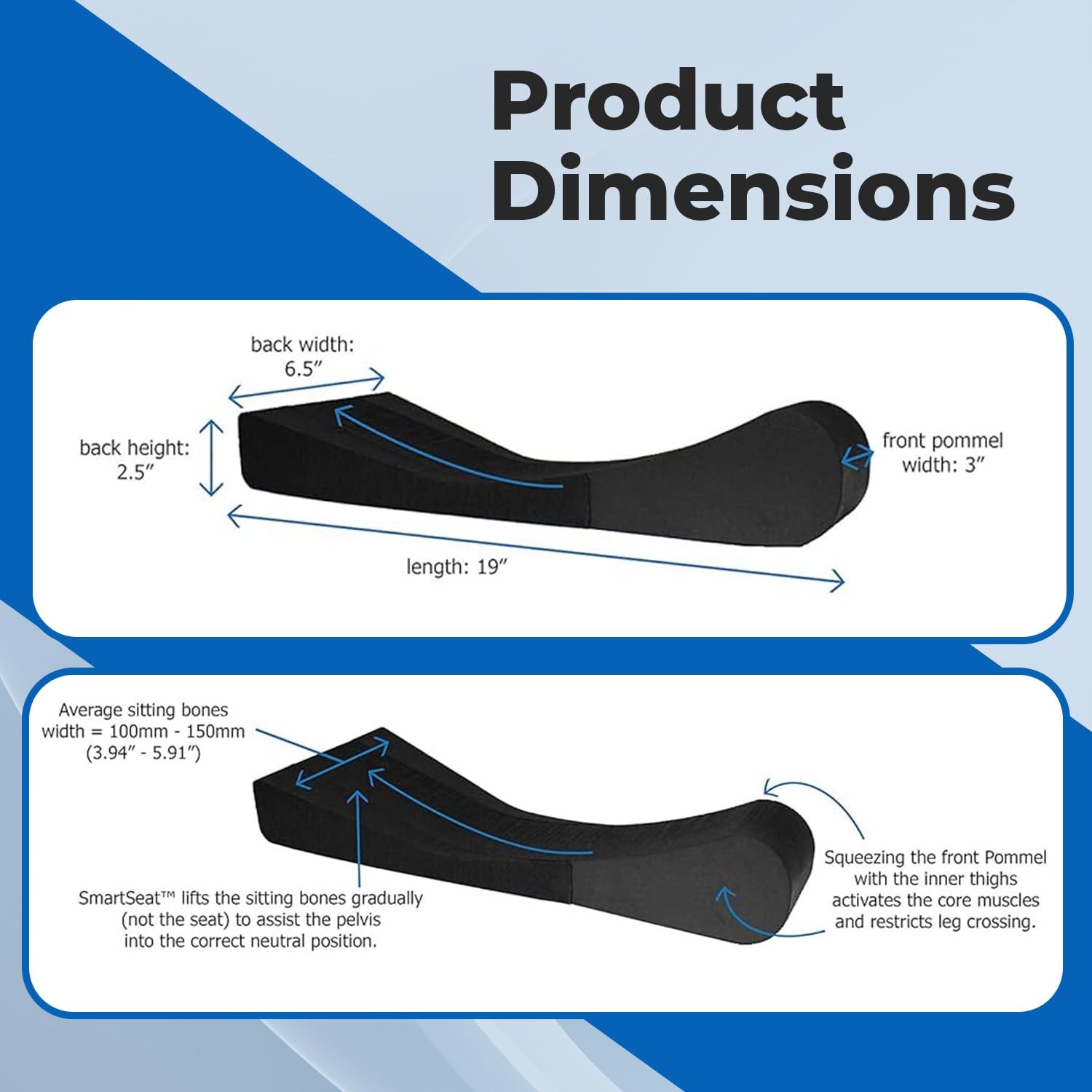 SmartSeat Posture Corrector Cushion with Wedges, Leg Crossing Prevention Ergo…