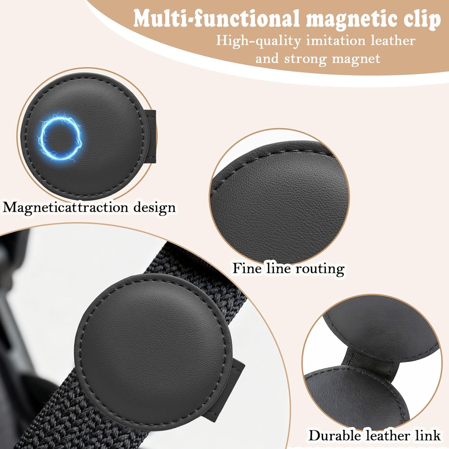 2 Pack Magnetic Belt Clip: Shoulder Strap Positioner, Relieves Neck Pressure