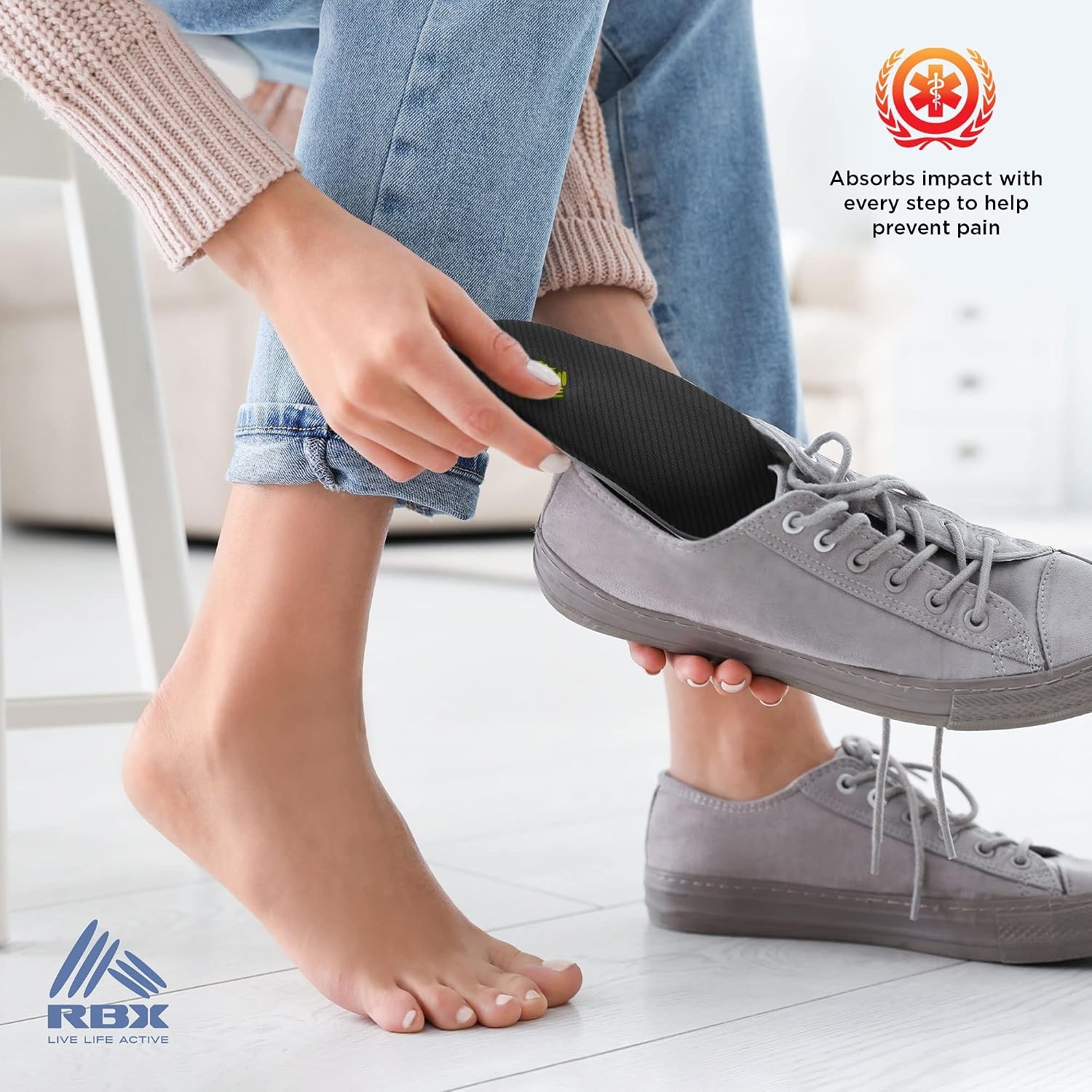 Plantar Fasciitis Ortho Insoles, 3/4 Size for Women (Coral)