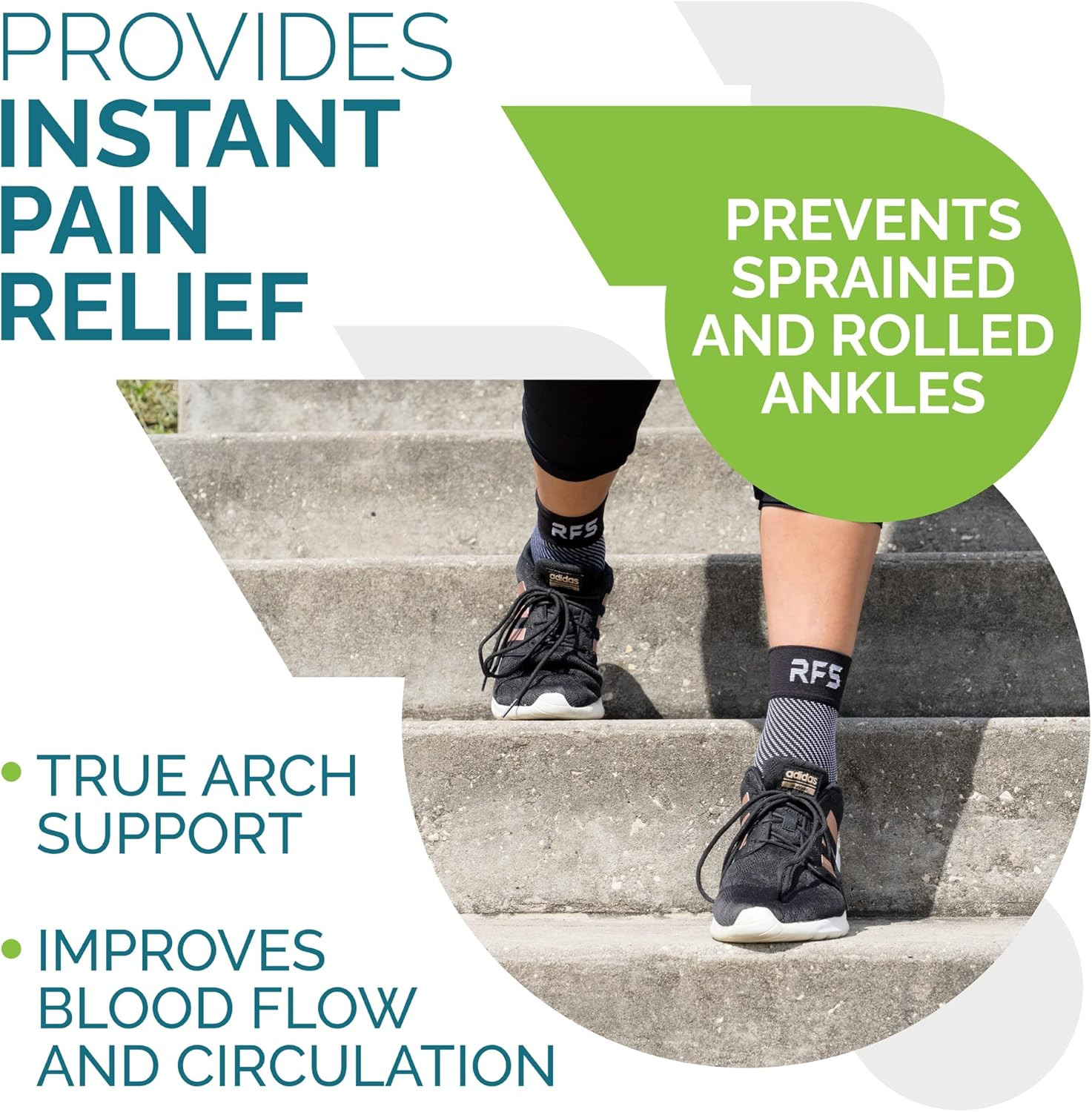 Plantar Fasciitis Compression Socks | Foot & Ankle Brace for Women & Men | Toele