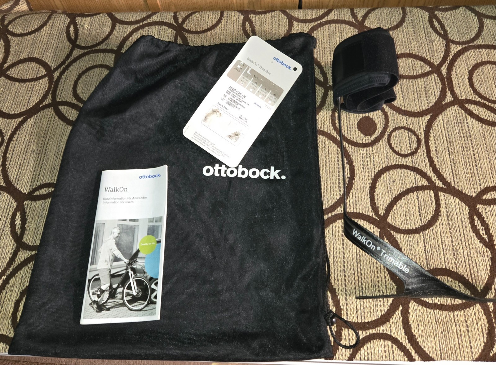 Otto Bock WalkOn Trimable Left Small 28U23=L36-39 Orthosis Brace Carbon
