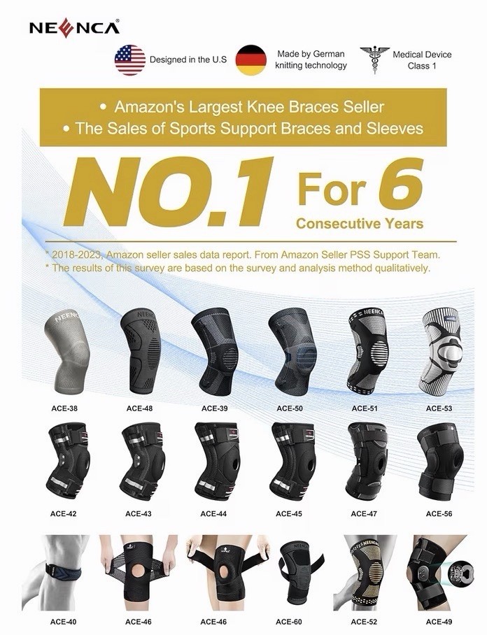 Knee Brace for Knee Pain, Hinged Knee Support X-Strap Fixing System Large