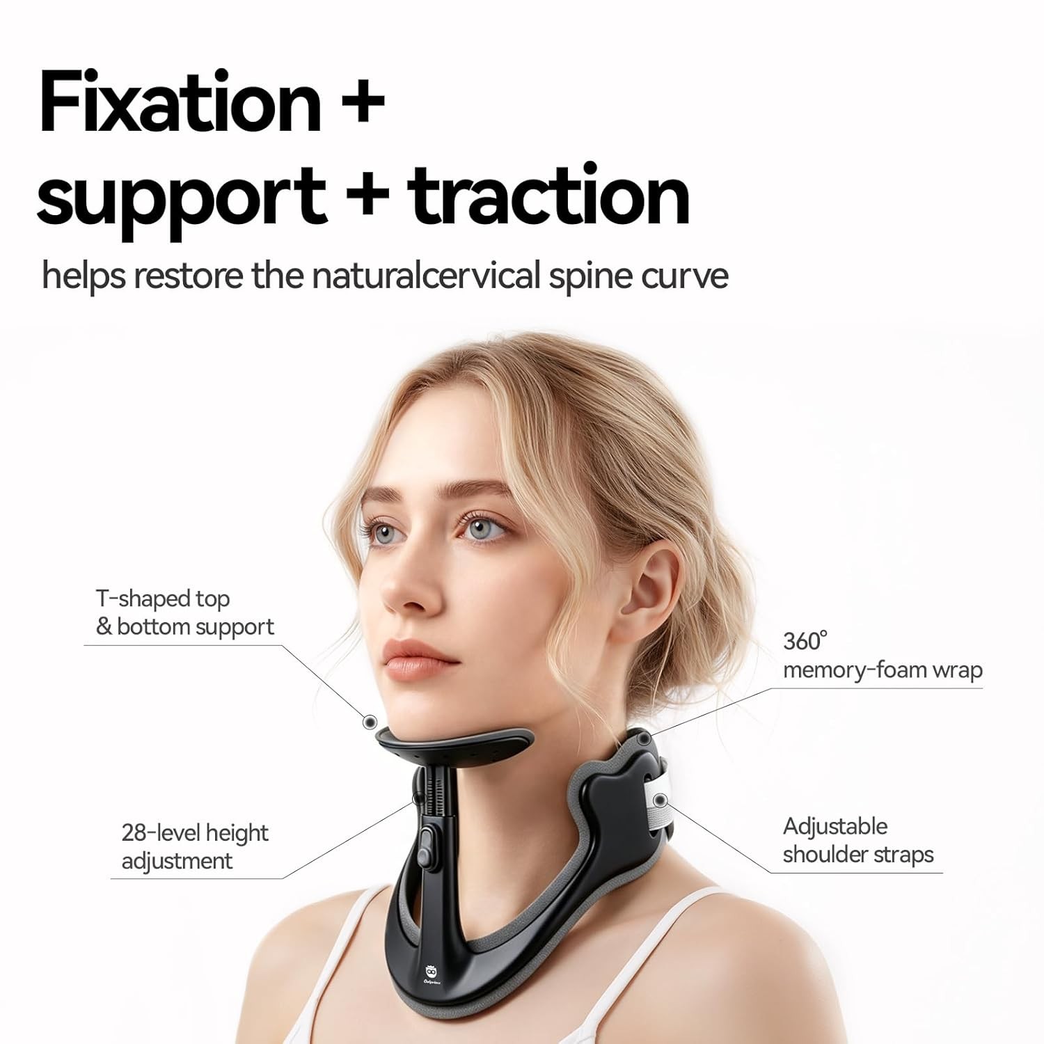 Posture Corrector with Memory Foam Neck Support Cervical Spine Alignment