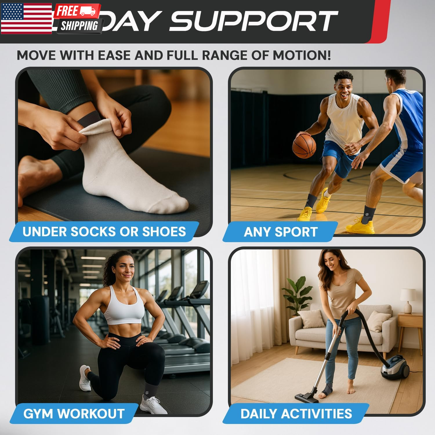 Sleeve Stars Ankle Brace for Women & Men, Ankle Wrap for Sprain, Compression Sle
