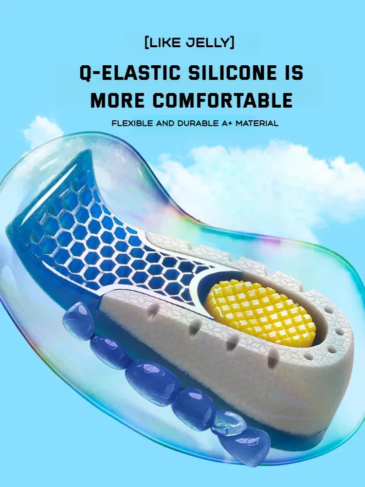 1Pair Gel Shoes Insole for Feet Silicone Invisible Height Increasing Insoles