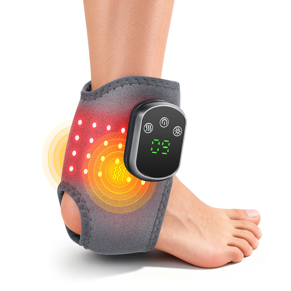 660nm &600nm Red Light Therapy Heat & Vibration Wrap for Ankle Joint Pain Relief