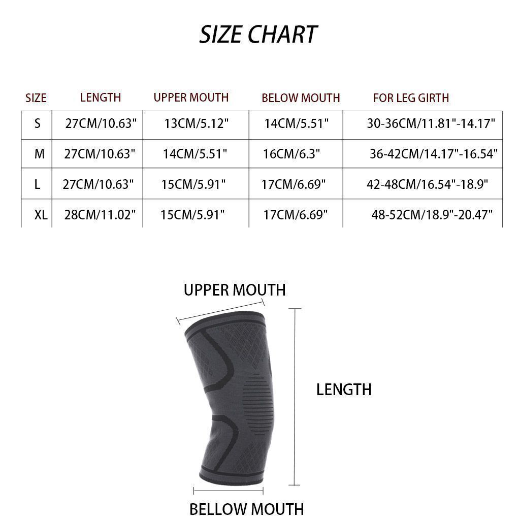2pcs Knee Compression Brace Sleeve Support Sport Joint Pain Relief Arthritis