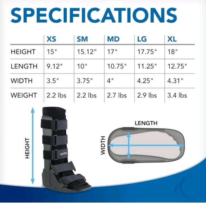 New United Ortho Air Cam Walker Fracture Boot, Small, Black