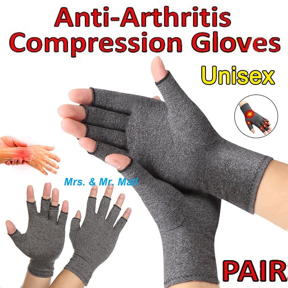 Arthritis Medical Gloves Compression Copper Pain Relief Wrist Support Brace (M)