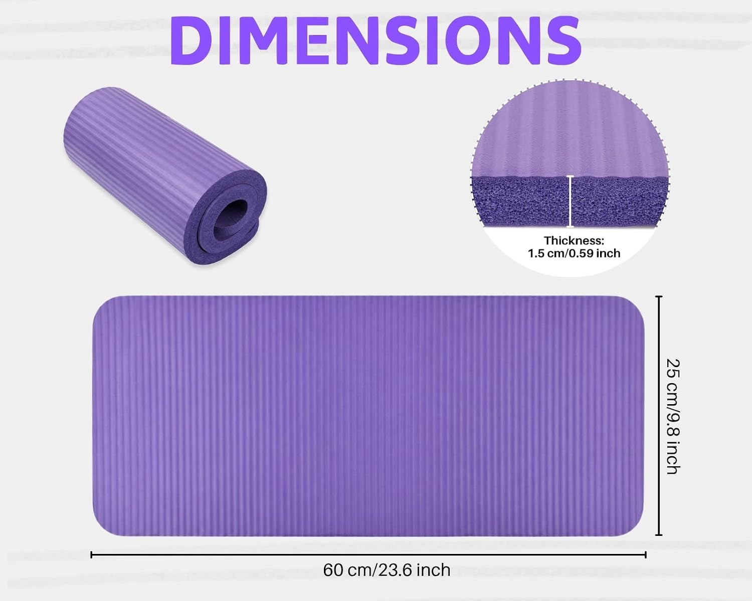 Yoga Knee Pad 0.59 Inch | Non Slip Foam Knee Cushion, Mini Knee Mat, for Sore Kn