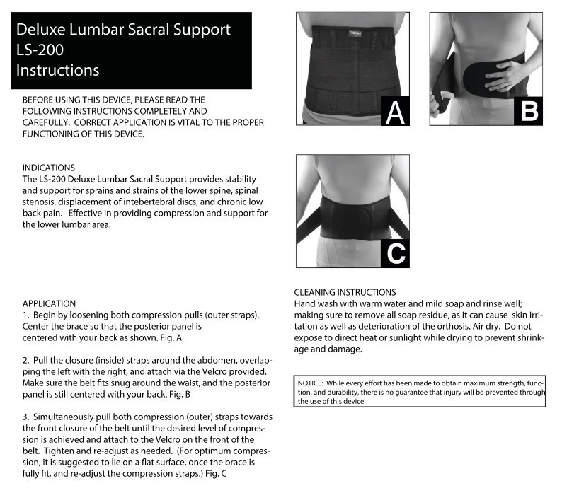 COMFORTLAND DELUXE LUMBAR SACRAL SUPPORT MOD LS-200-5 SZ XL NEVER USED *PLS READ