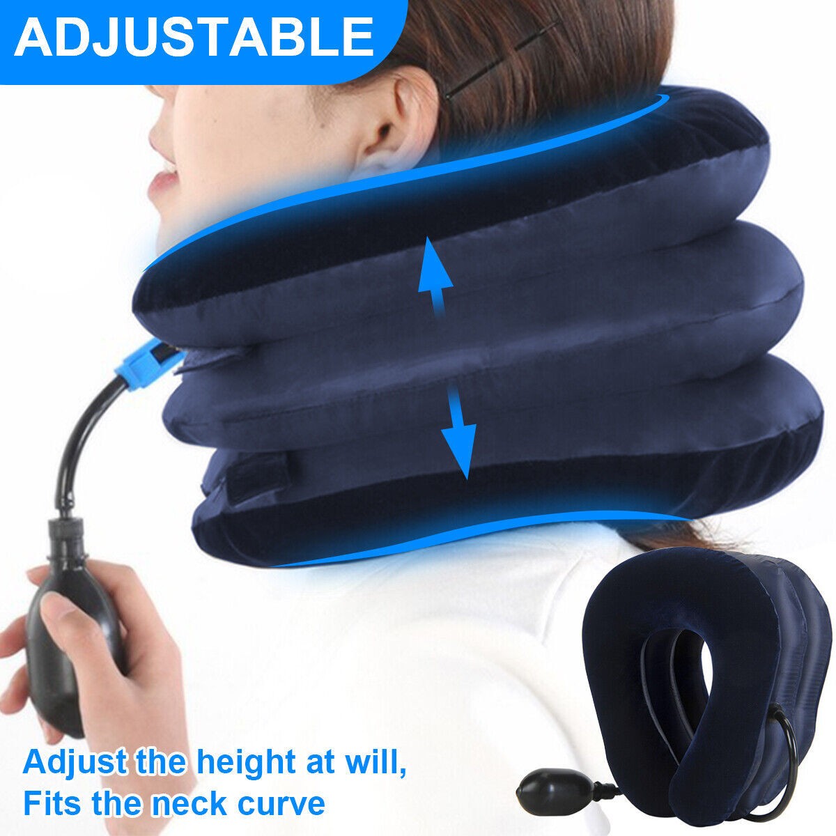 Cervical Neck Traction Device Inflatable & Adjustable Neck Stretcher Neck NEW