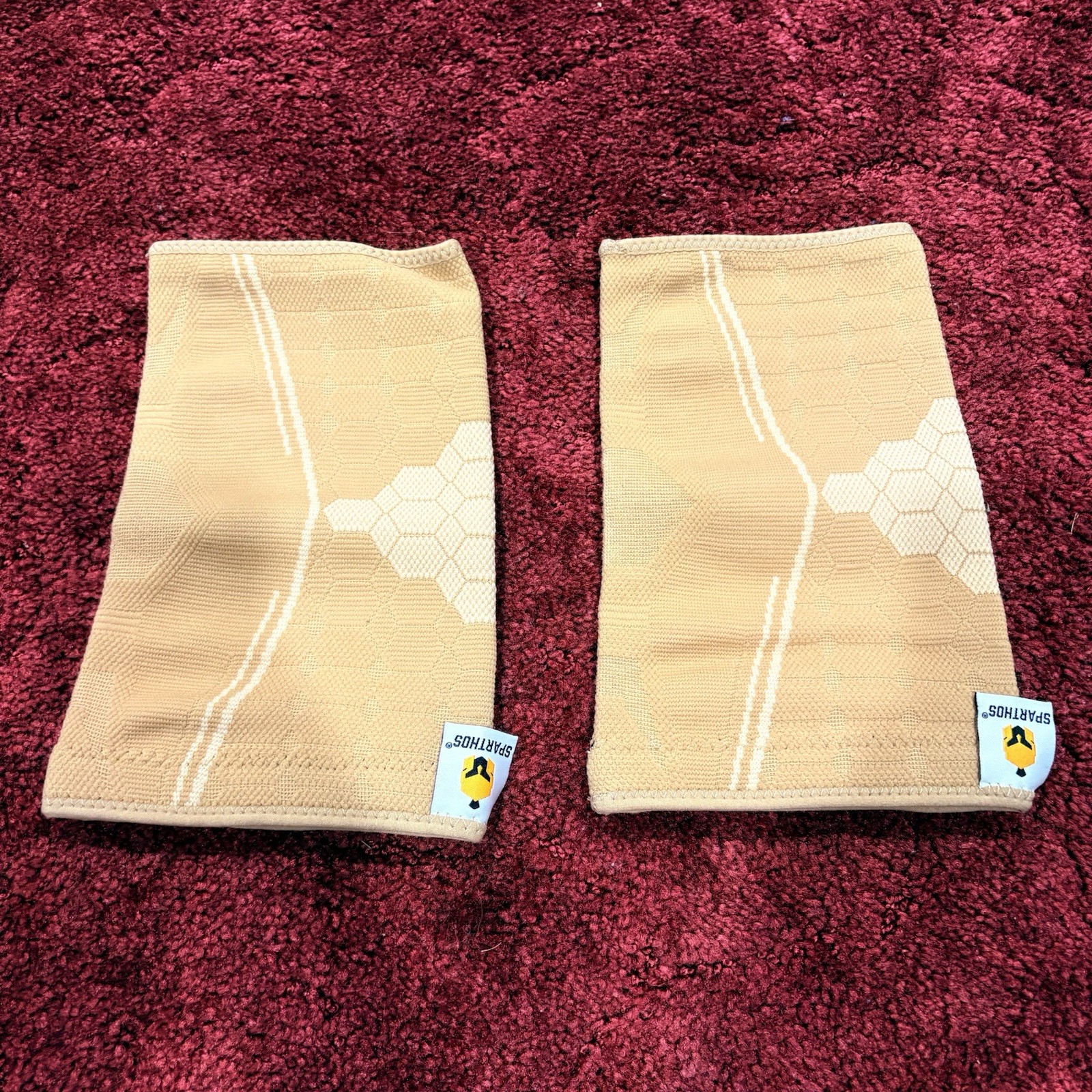 Sparthos Unisex Knee Sleeves Beige Size Large (Inclues 2) New