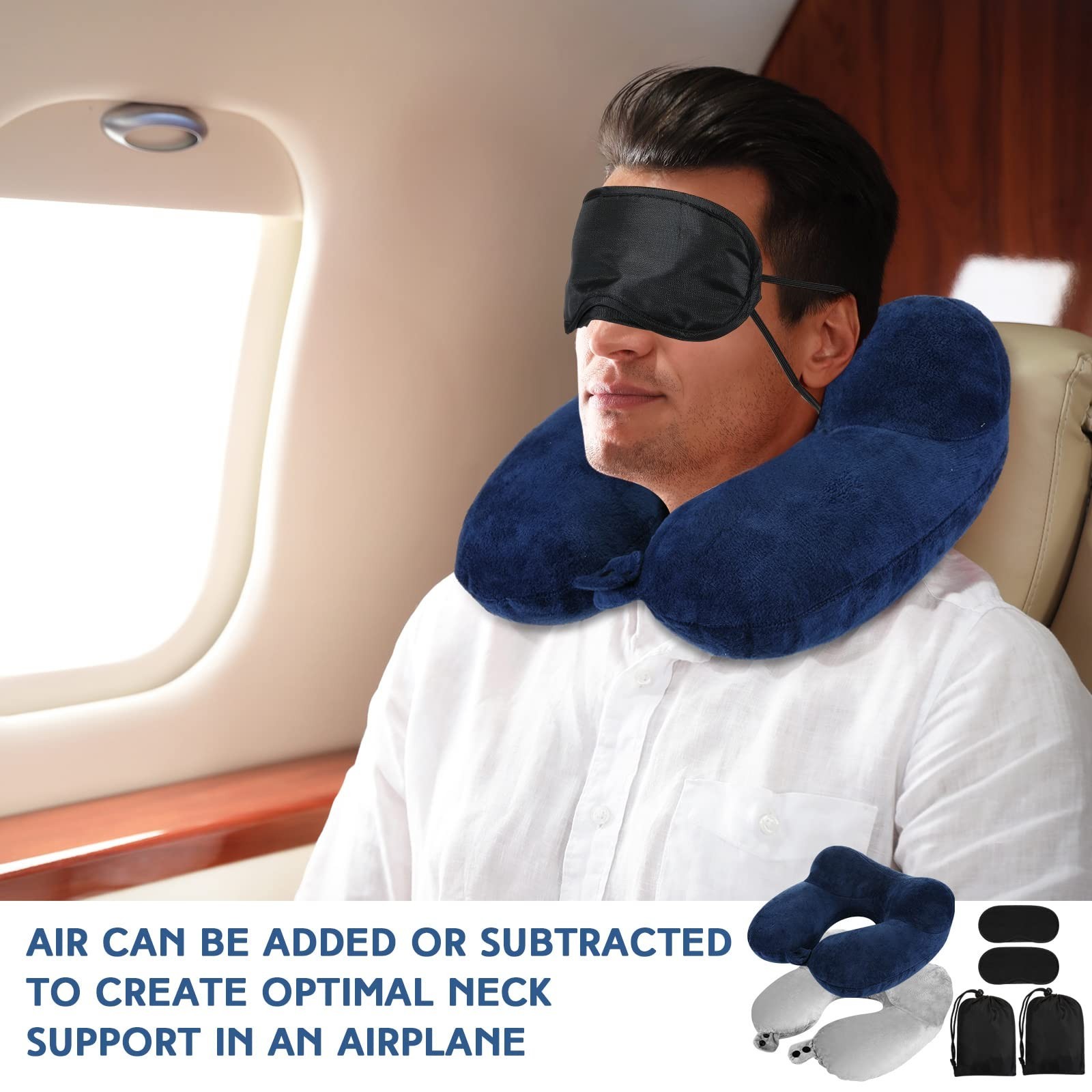 Sintuff 2 Pack Inflatable Travel Pillow for Airplanes Inflatable Neck Flight …