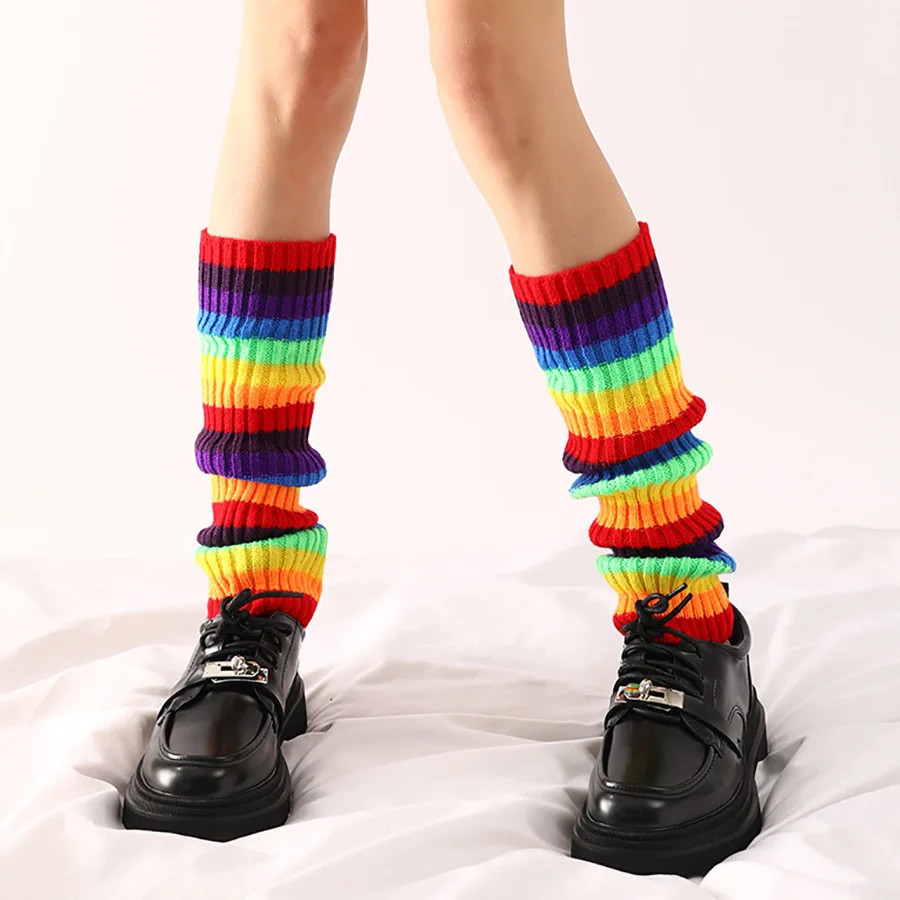 Leg Warmers for Women – Leg Warmers Ribbed Knitted Long Socks for Party Sports