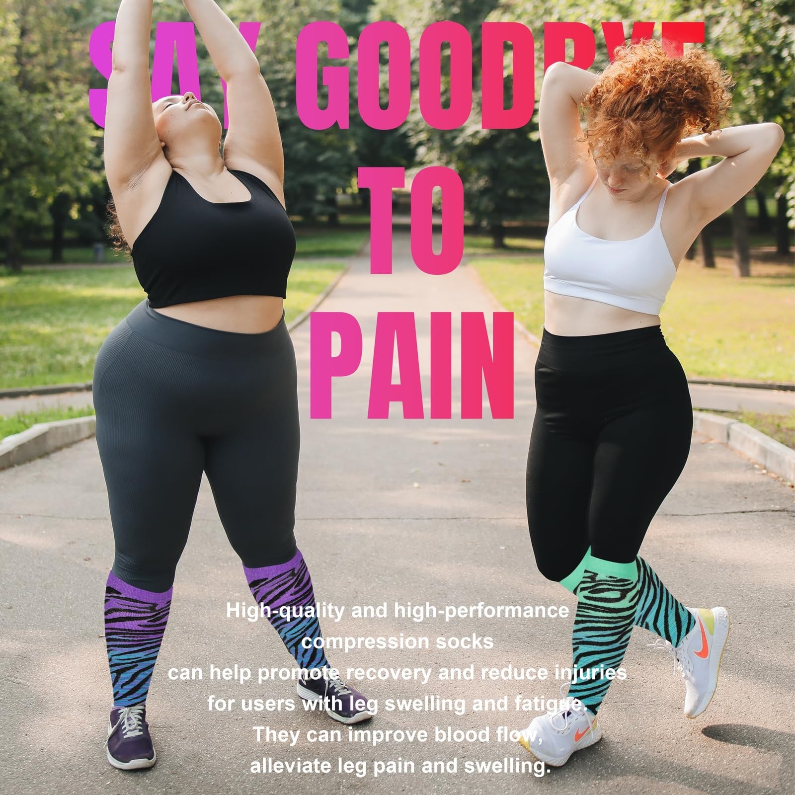 Plus Size Compression Socks 20-30 mmHg for Women & Men – Extra Wide Calf Support