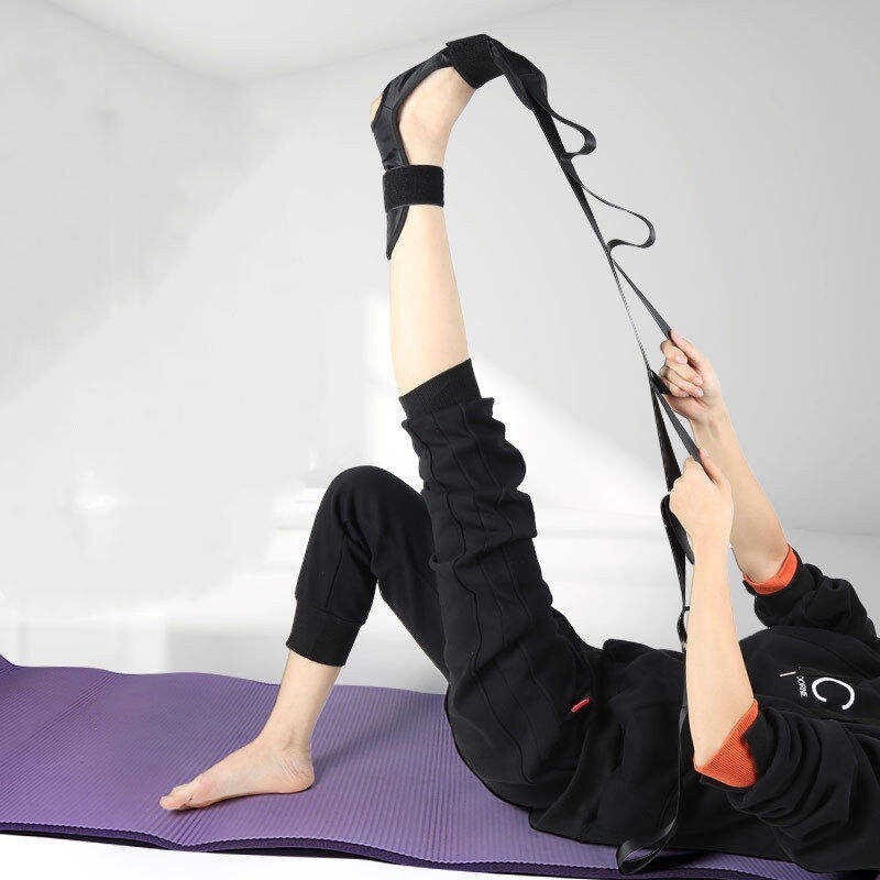 Yoga Stretch Strap Improves Strength and Relief to Heel Spurs, Calf, Thigh &Hip