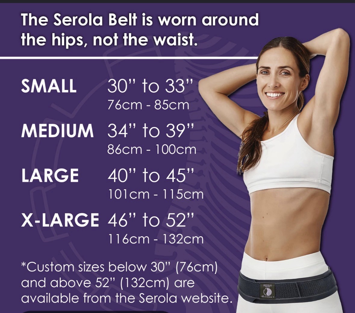 Serola Biomechanics Serola Belt Adjustable Lumbar Support Size M Black Hip