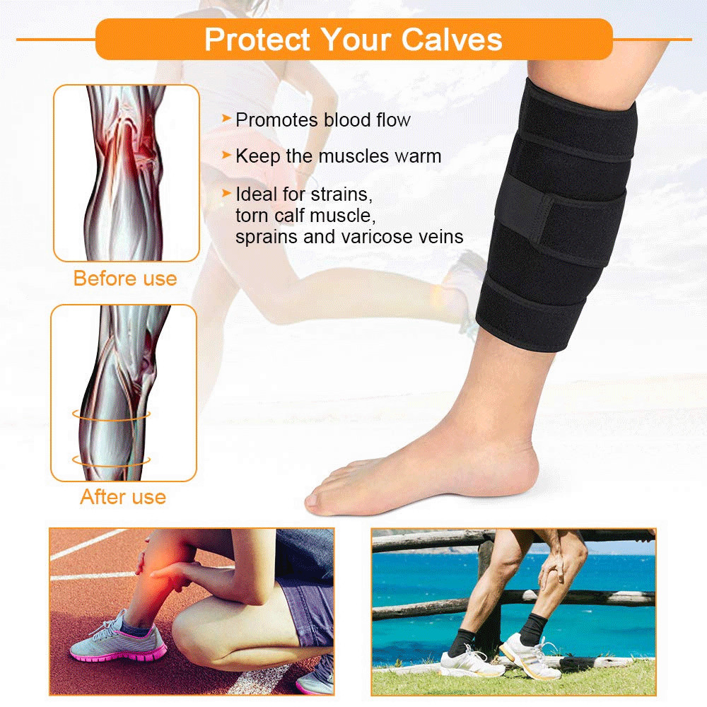 Calf Brace Adjustable Shin Splint Support Leg Compression Muscle Swelling Wrap