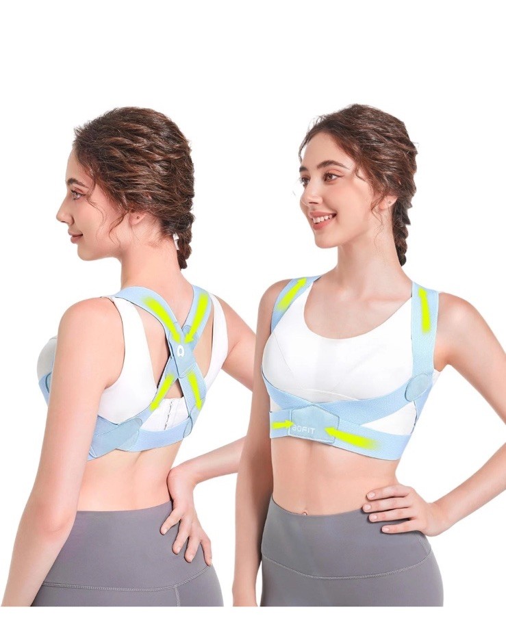 AOFIT Womens Posture Corrector X-Shaped Back Brace Invisible Under Clothes, Med