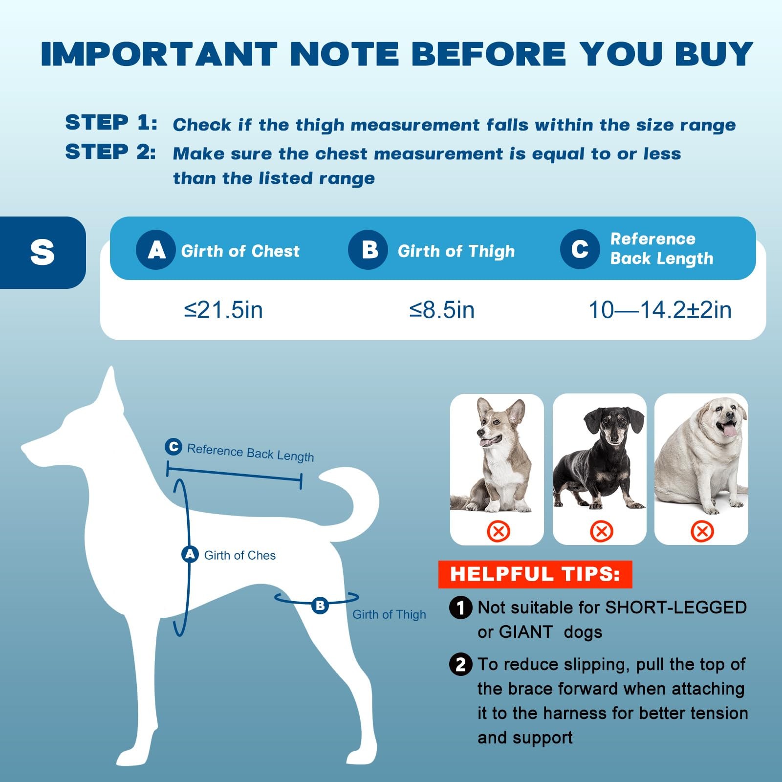 Pawfun Dog Knee Brace Hind Leg Support S