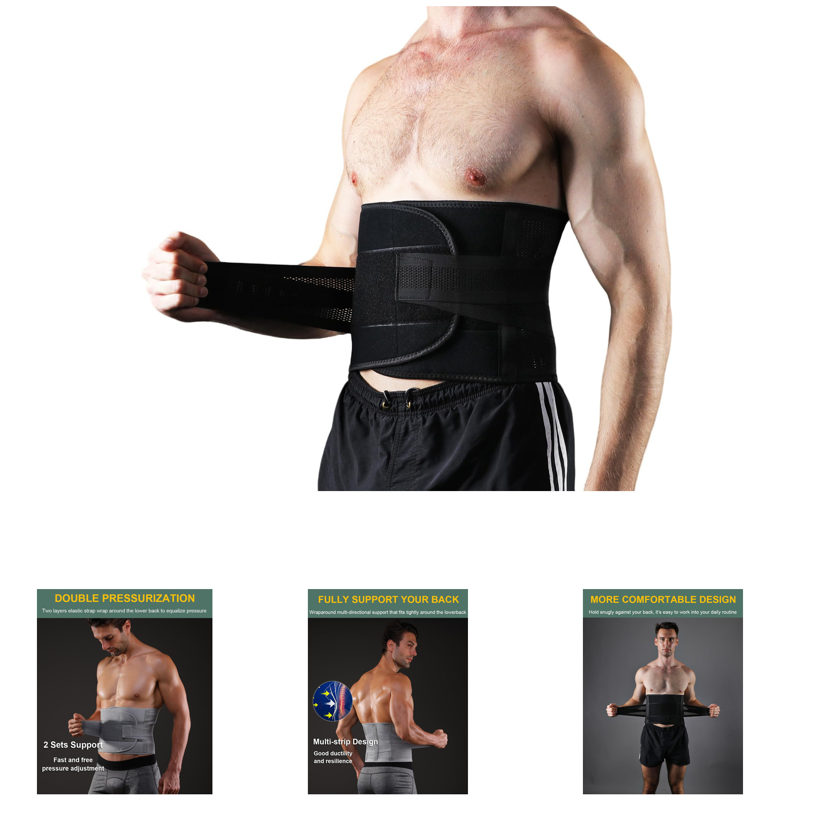 Back Support Brace for Lower Back Pain Men Women Elastic Waist Belt Sciatica