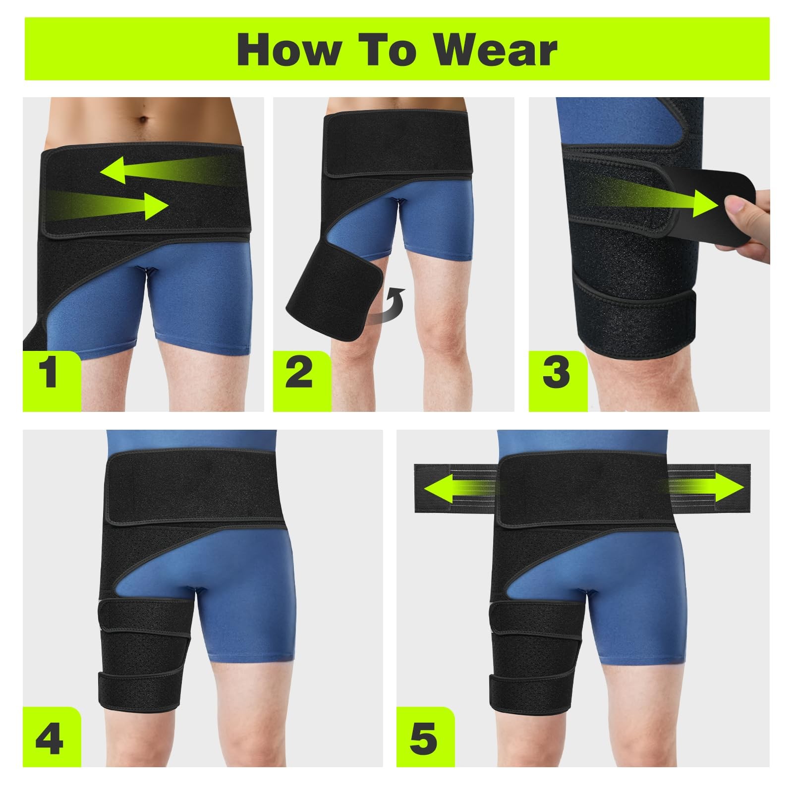 Adjustable Hip Brace Support For Sciatica Pain Relief Groin And Hamstring Black