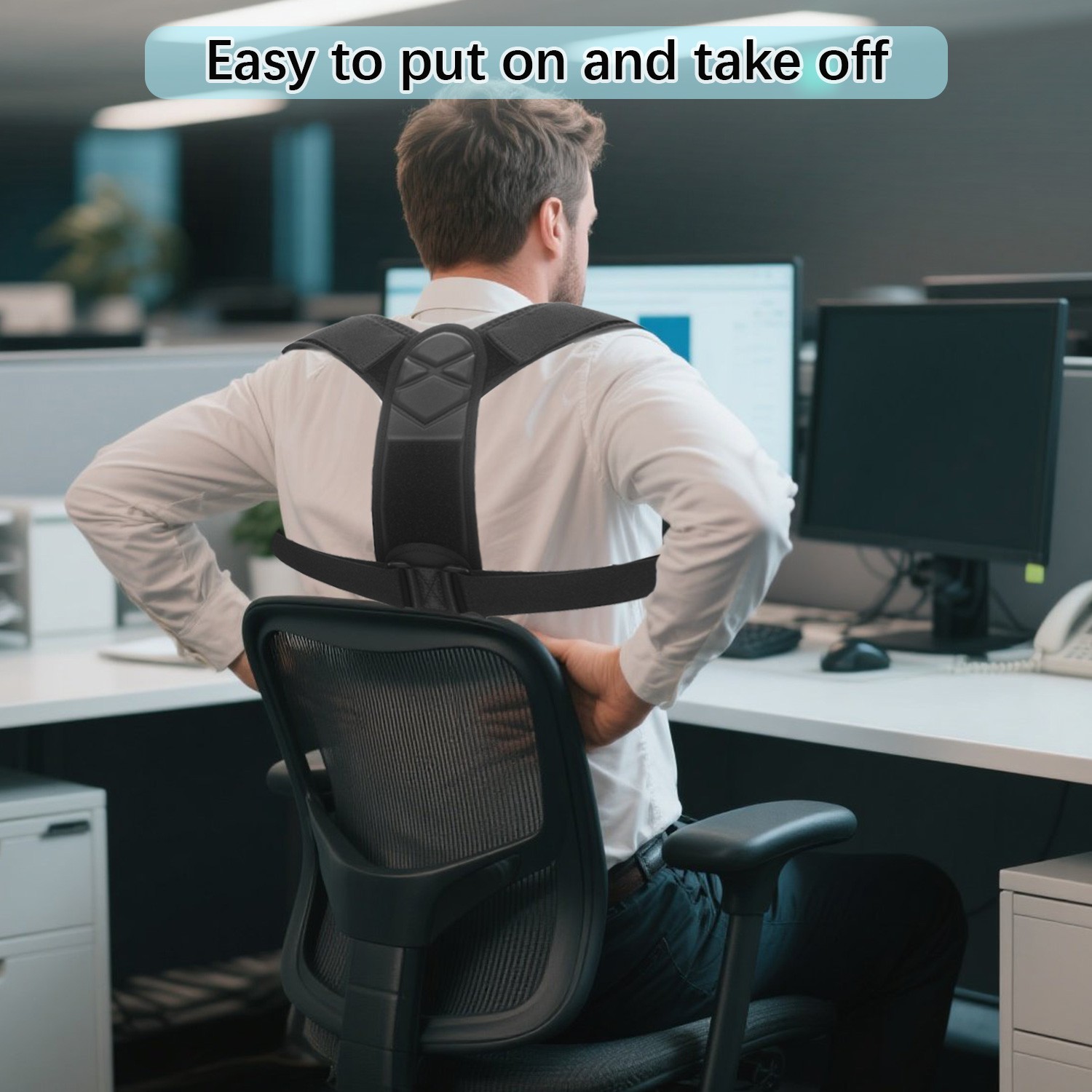 Invisible Posture Corrector for Men & Women – Adjustable Back Brace for Neck/Sho